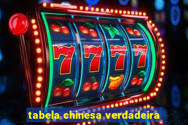 tabela chinesa verdadeira